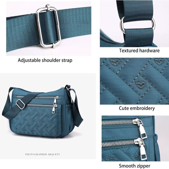 Versatile Nylon Shoulder Bag with Anti-Theft Pocket - Perfect for Travel - Picture 5 of 7